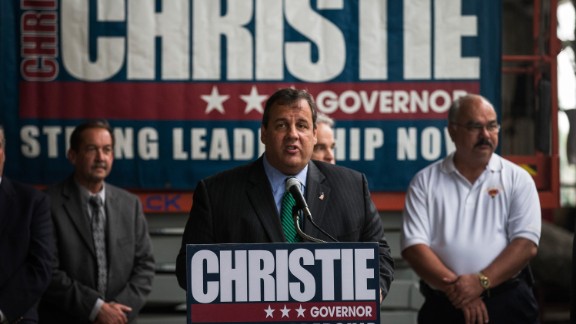 Christie speaks to members of the Hudson County Building Trades Council after receiving their support for his re-election campaign for governor on July 1, 2013, in Jersey City, New Jersey.