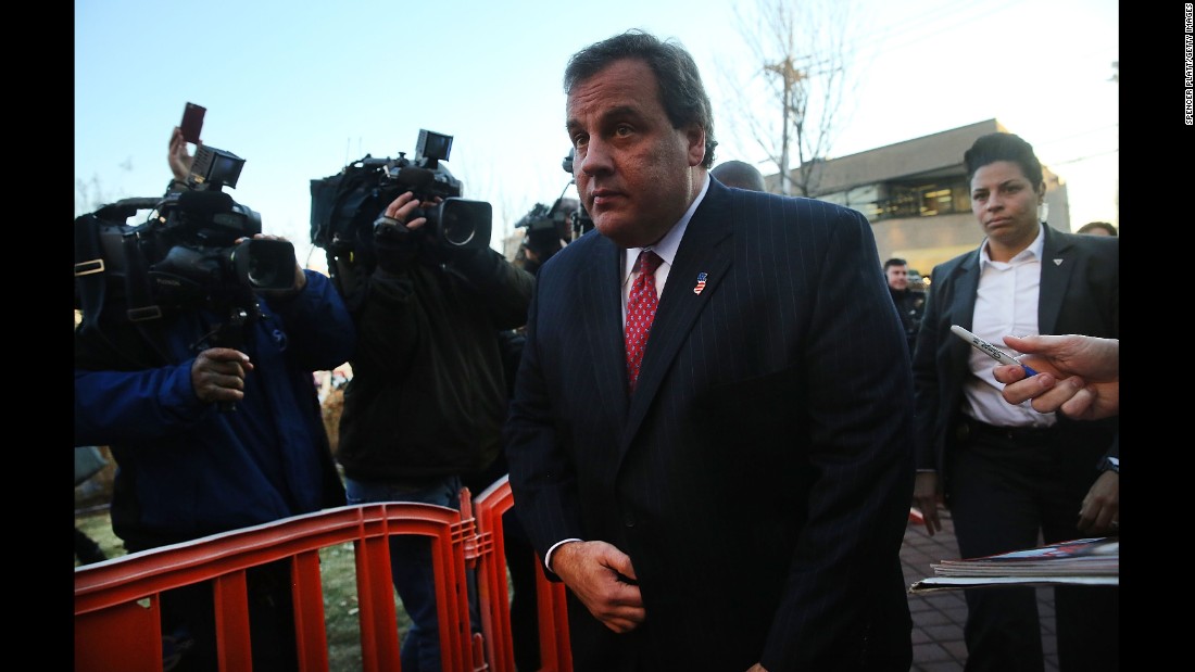 Christie enters the Borough Hall in Fort Lee, New Jersey, on January 9, 2014, to apologize to Mayor Mark Sokolich for the George Washington Bridge lane closures -- a scandal that became known in the media as &quot;Bridgegate.&quot;