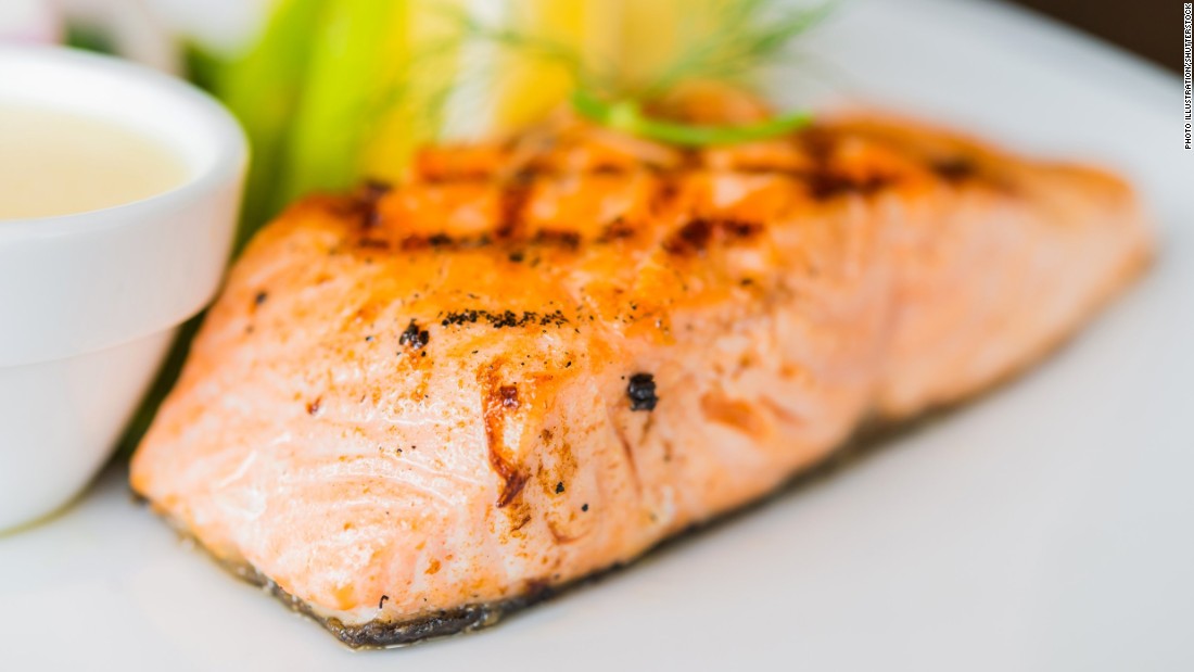 The MIND diet suggests eating at least one serving of fish a week. In contrast, &lt;a href=&quot;http://www.uhs.wisc.edu/health-topics/healthy-lifestyle/documents/Mediterranean.pdf&quot; target=&quot;_blank&quot;&gt;the Mediterranean diet&lt;/a&gt; suggests eating more like 2-3 servings a week. Salmon, considered a &quot;superfood,&quot; gives you a high dose of omega-3 fatty acids which studies show lower the risk of heart disease and fight inflammation. &lt;a href=&quot;http://researchnews.osu.edu/archive/omega3.htm&quot; target=&quot;_blank&quot;&gt;Earlier studies&lt;/a&gt; showed it also reduces anxiety.