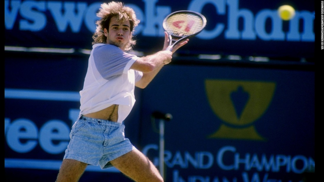 Agassi also made a lasting impact on tennis fashion -- introducing denim shorts.