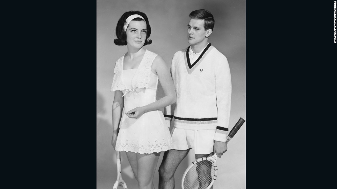 &quot;You still see wooden tennis rackets showing up in clothing catalogs a fair amount today. It&#39;s become an iconic symbol of leisure, relaxation, wealth and elegance,&quot; says Rothenberg.&lt;br /&gt;&quot;You see models holding them over their shoulder with a sweater tied around their neck, and it&#39;s become a timeless, preppy prop.&quot;&lt;br /&gt;Here, two models show off their stylish sports attire in 1964.