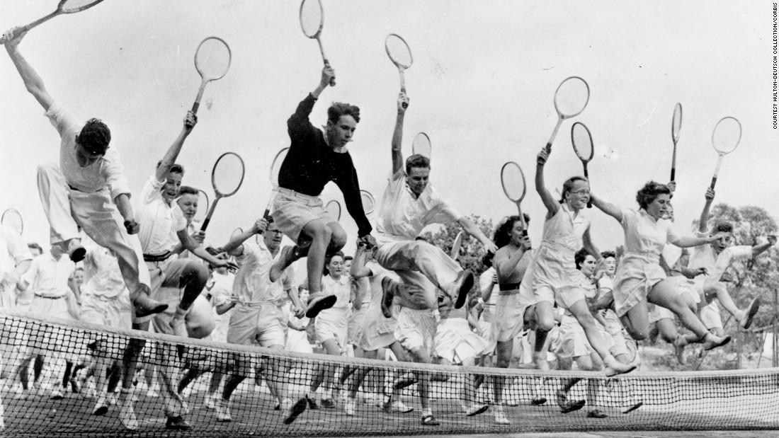 Young English players here opt for a smart-casual style in the mid-1940s.&lt;br /&gt;This image features in Rothenberg&#39;s book,&lt;a href=&quot;http://www.teneues.com/shop-int/the-stylish-life-tennis2.html&quot; target=&quot;_blank&quot;&gt; &quot;The Stylish Life: Tennis,&quot;&lt;/a&gt; published by teNeues, courtesy Hulton-Deutsch Collection/CORBIS.