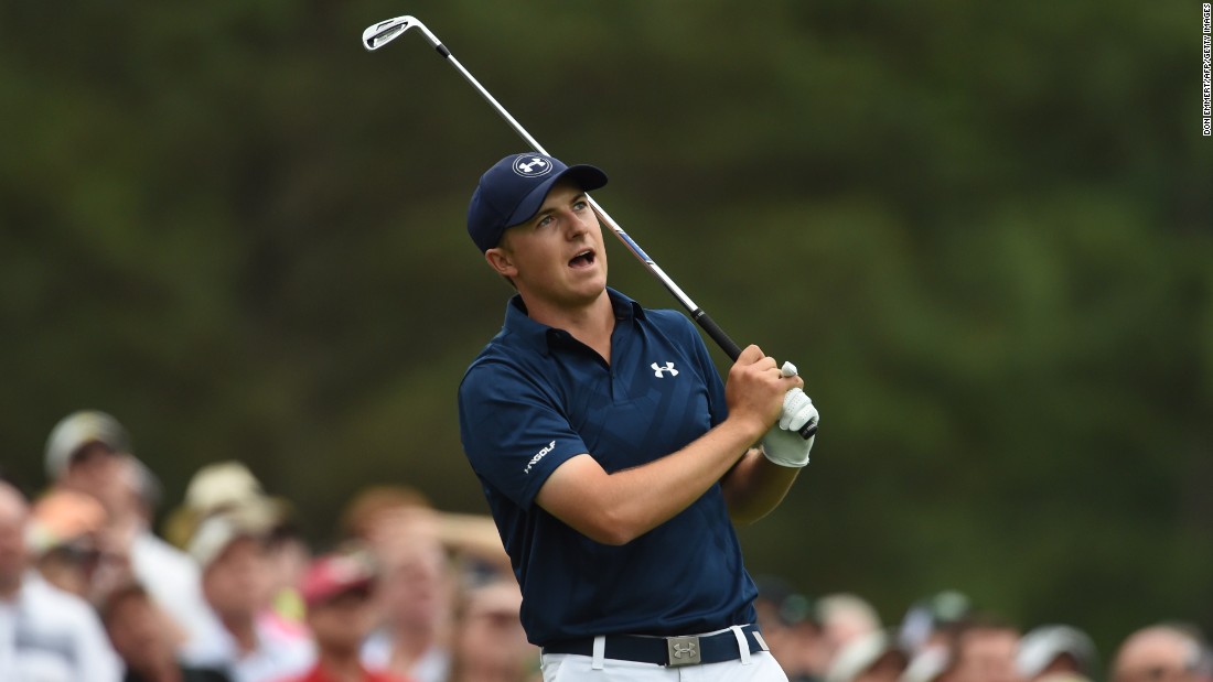 Runaway leader Jordan Spieth became the first golfer to reach 19 under par at the Masters, eclipsing Tiger Woods&#39; 1997 record, with his 28th birdie of the week at the 15th hole. It kept him four clear of Justin Rose.  