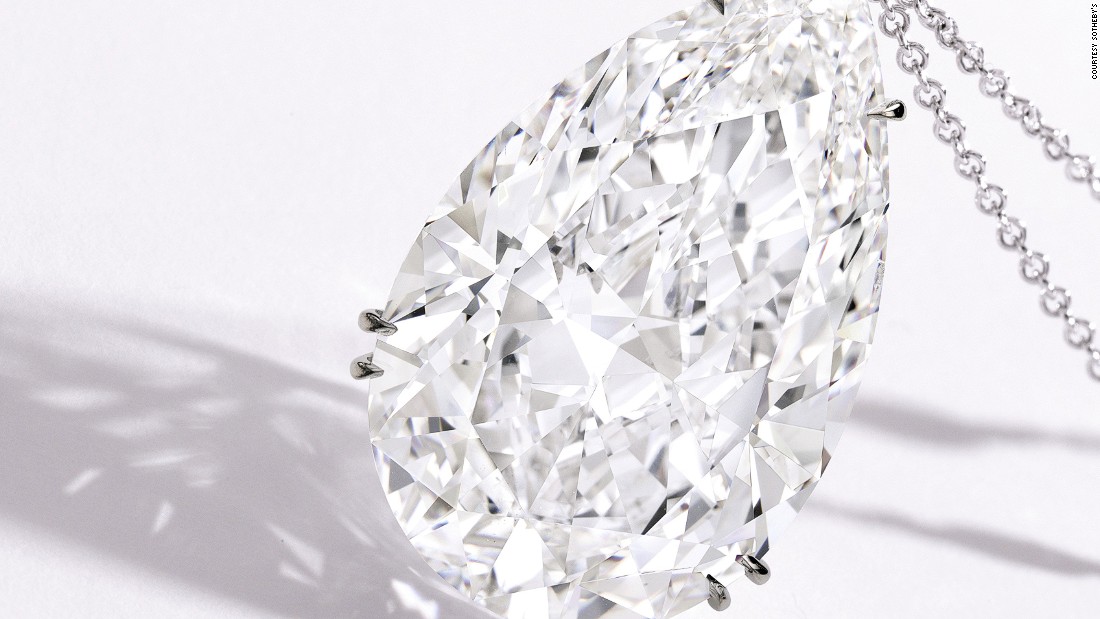 The next most valuable diamond at the auction, a pendant on a platinum chain, isn&#39;t flawless, but is still notable for its polish, clarity and symmetry. Its pre-auction estimate was between $3.8 and $4.2M.