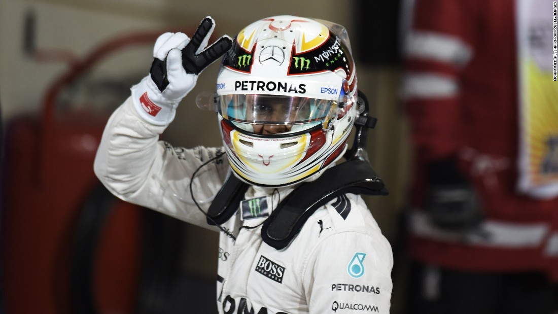 A week later, Hamilton made it a hat-trick of triumphs from the opening four races when he crossed the line first at the Bahrain Grand Prix. He managed to hold top spot despite losing his brakes on the last lap, beating Ferrari&#39;s Kimi Raikkonen, who finished second. &quot;I&#39;m gunning for a third title,&quot; Hamilton said. &quot;I was able to pull through and we need to keep pushing now, as I know we will.&quot;