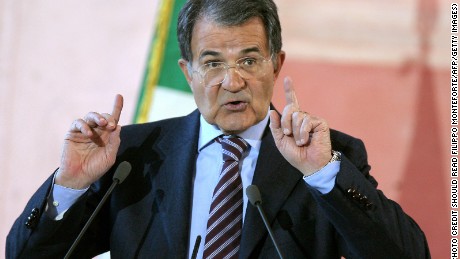 Italian Prime Minister Romano Prodi gestures during his year-end press conference in Rome&#39;s Villa Madama on December 27, 2007. 