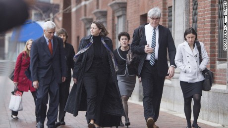 BOSTON, MA - APRIL 21: Members of the legal defense team for Boston Marathon bombing suspect Dzhokhar Tsarnaev, including David Bruck, (from left), Judy Clarke, Miriam Conrad, and Timothy G. Watkins arrive at John Joseph Moakley United States Courthouse during the first day of the sentencing phase of the Boston Marathon Bomber Trial on April 21, 2015 in Boston, Massachusetts. Dzhokar Tsarnaev, 21, was found guilty on all 30 counts related to to his involvement in the 2013 bombing, which related in three deaths and over 250 injuries. 