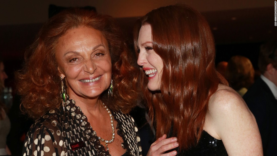 Designer Diane von Furstenberg, left, and actress Julianne Moore.