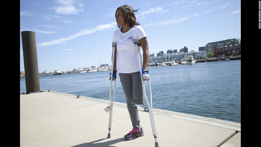 &lt;strong&gt;Mery Daniel&lt;/strong&gt;, a young mother from Haiti, was attending her second marathon when she was knocked to the pavement. She lost a leg, and the other leg was also damaged. She had pushed herself from ESL classes all the way to medical school, and instead found herself relearning how to walk with a prosthesis. She wears her &quot;Boston Strong&quot; T-shirt proudly.