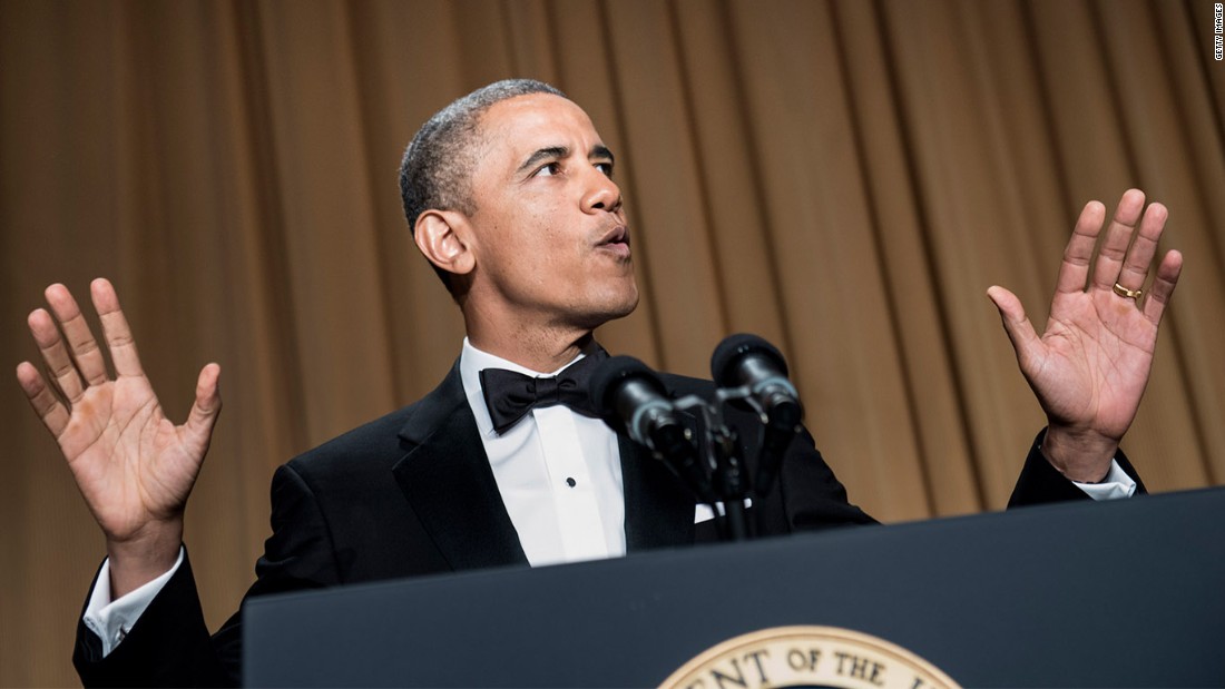 Fresh off winning a second term in the White House, Obama started the 2013 dinner with a bang by walking onto the stage to DJ Khaled&#39;s song &quot;All I Do Is Win.&quot; &quot;How do you like my new entrance music?&quot; Obama asked. He then proceeded to hint that during his second term he might now be dancing to a different tune: &quot;Actually, my advisers were a little worried about the new rap entrance music. They are a little more traditional. They suggested that I should start with some jokes at my own expense, just take myself down a peg. I was like, guys, after four and a half years, how many pegs are there left?&quot;