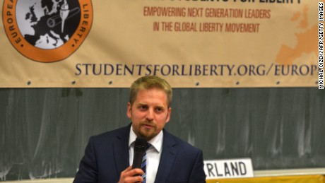 Vit Jedlicka, a 31-year-old Czech politician, presents his vision of Liberland at a talk in Prague.