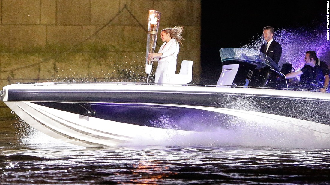Beckham played a high-profile role in London&#39;s opening ceremony, driving a speedboat carrying the Olympic torch under Tower Bridge and down to the Stratford host venue near where he grew up.  