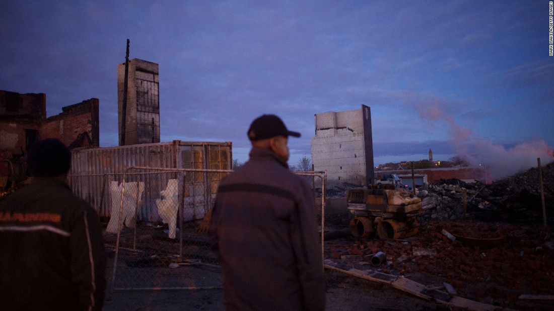 The remains of a senior center smolder on April 28. Riots broke out Monday, April 27, after&lt;a href=&quot;http://www.cnn.com/2015/04/27/us/gallery/freddie-gray-funeral/index.html&quot;&gt; Freddie Gray&#39;s funeral&lt;/a&gt;.