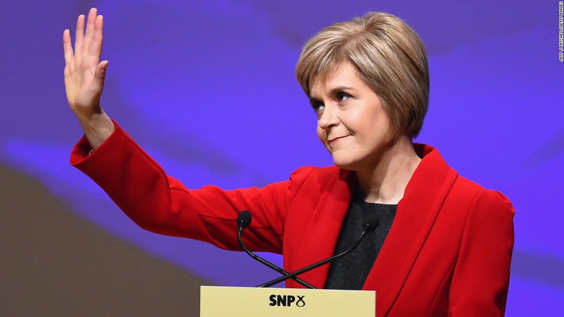 Nicola Sturgeon is the leader of the Scottish National Party, which advocates for Scotland&#39;s succession from the United Kingdom.