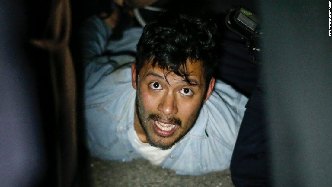 Police restrain a man during a &quot;NYC Rise Up &amp;amp; Shut It Down With Baltimore&quot; rally April 29 in New York.