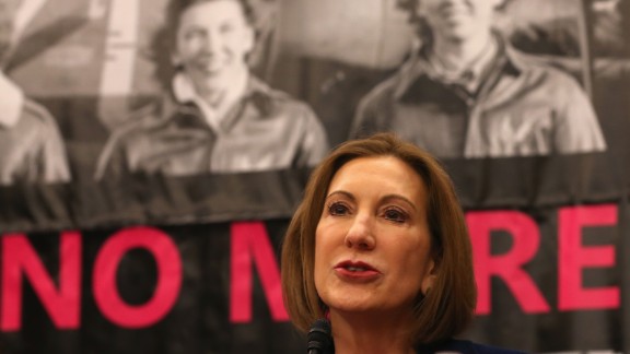 Fiorina speaks during a forum on Capitol Hill March 16, 2015, in Washington. Fiorina spoke about what she calls the War on Women in politics.