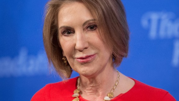 Fiorina delivers remarks at a discussion called 