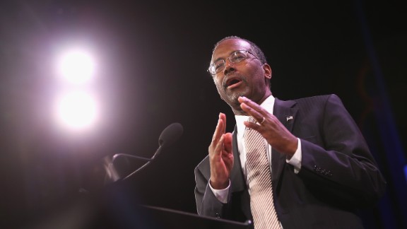 Carson speaks to guests at the Iowa Freedom Summit on January 24, 2015, in Des Moines, Iowa. 