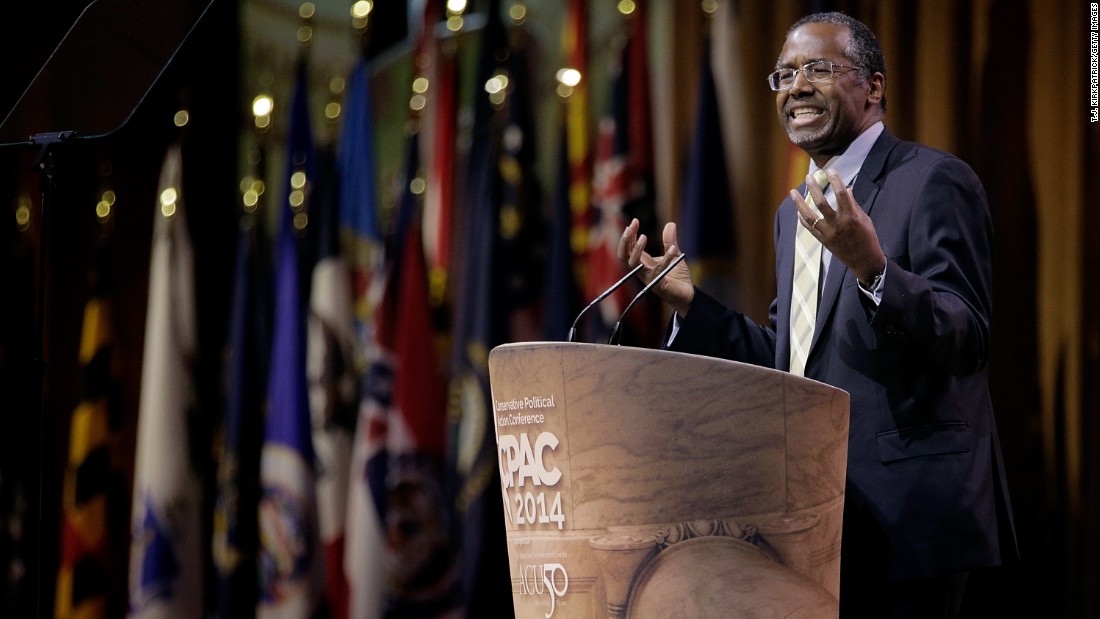 Carson speaks during the 41st annual Conservative Political Action Conference (CPAC) at the Gaylord International Hotel and Conference Center on March 8, 2014, in National Harbor, Maryland. 