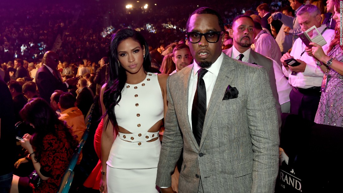  Model Cassie Ventura, left, and Sean &quot;Diddy&quot; Combs pose ringside.
