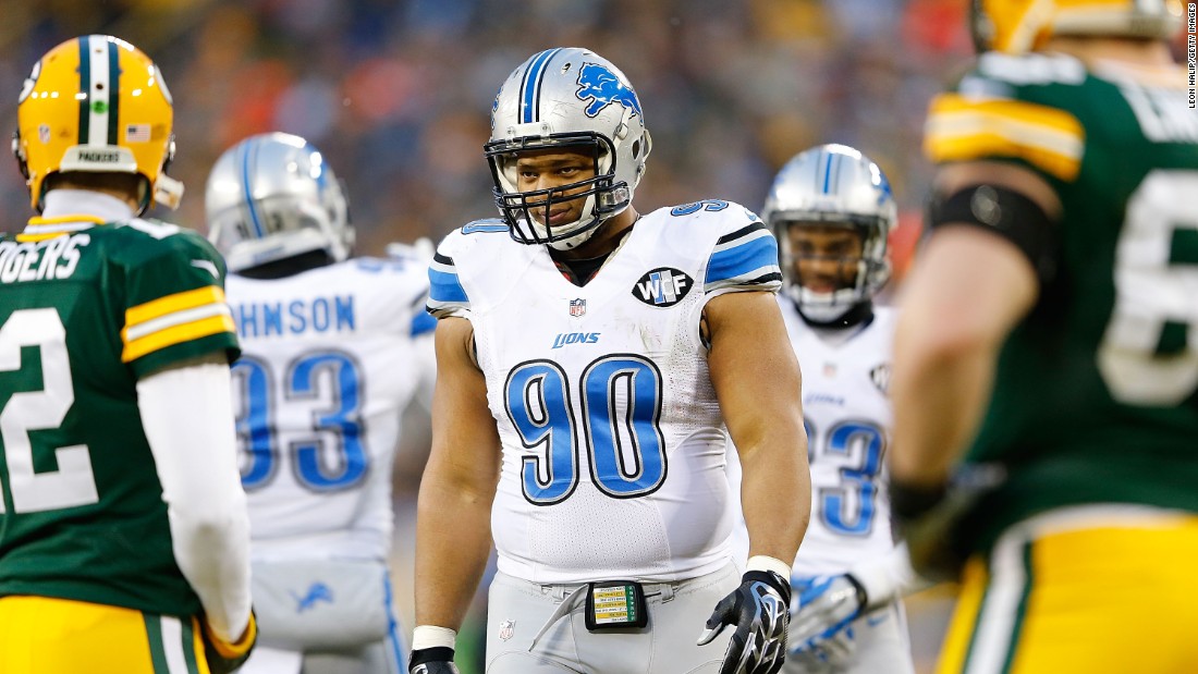 The former Detroit Lions pass rusher (#90), now with the Miami Dolphins, is the first non-quarterback on the list. Suh was signed for a six-year, $114 million contract in March 2015 ($60 million guaranteed), making him the highest paid defensive player in history at the time -- hefty numbers for a 29-year-old lineman with 42 career sacks. 