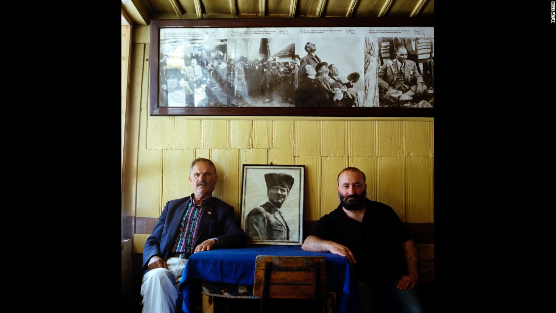 Men sit at a cafe in Maçka, a village just inland from the Black Sea coast. 