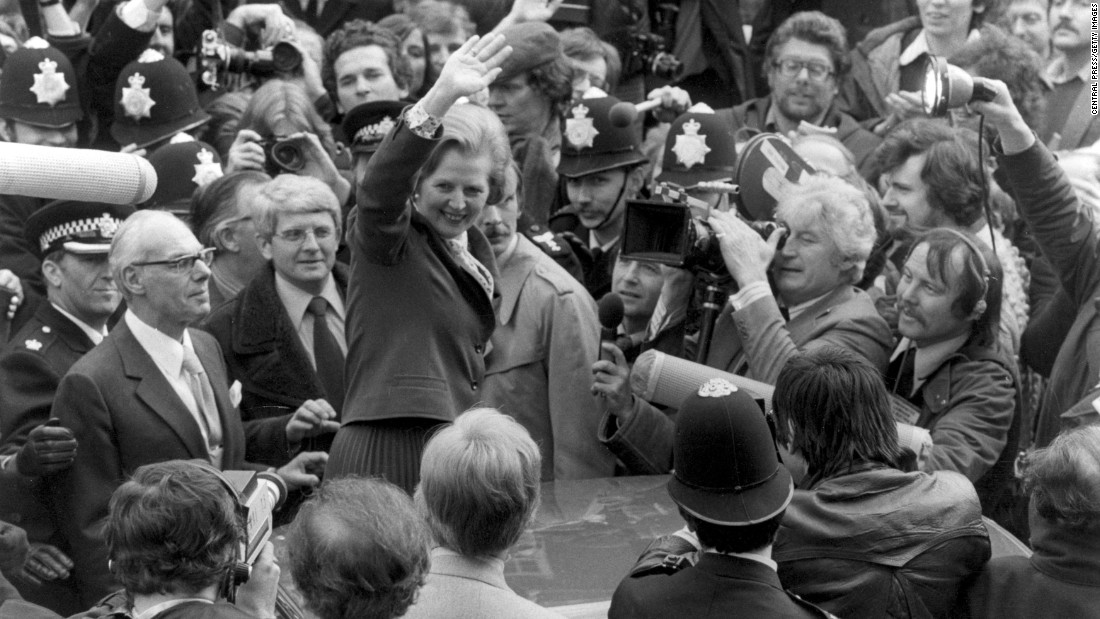 Margaret Thatcher celebrates her first election victory, becoming Britain&#39;s first female Prime Minister on May 4, 1979. As leader of the Conservative Party, Thatcher served three terms as Prime Minister, holding the office until 1990. That made her the longest-serving British Prime Minister of the 20th century.