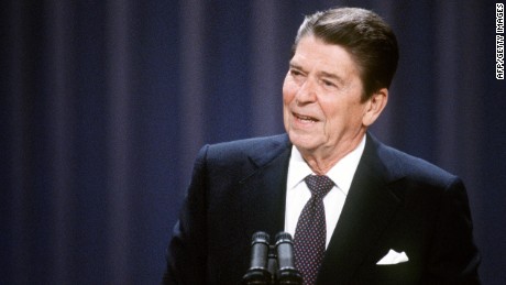 President Ronald Reagan addresses the Republican National Convention in 1984.