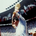 maradona holds aloft World Cup