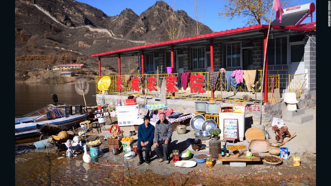 Jia Changyue lives on a &quot;floating inn&quot; with his wife, father and son on the banks of the Panjiakou reservoir in Hebei province. In 1993, they expanded their house to provide room and board to visiting tourists and photographers. Along with the fish they have in the reservoir which they sell and serve in their restaurant, they can make more than 200,000 yuan ($32,167) per year.