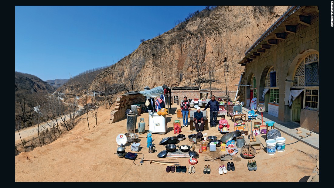 Feng Zhongcheng&#39;s family lives in a valley formed by mountain ridges, plains and loess hills in Xiaozhanghe village, Yan&#39;an city in Shaanxi province. The family of five shares a total of five cave houses. Feng works in town, and he and his wife earn about 20,000 yuan ($3,216) per year.