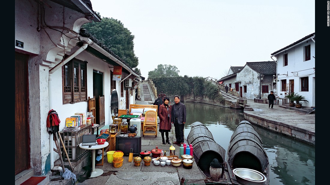 This family lives in a floating home next to a small river running through the city of Shaoxing in Zhejiang province. Xu Mugen is a manager at a construction development company, and his wife, Fan Guofang is a ticket clerk at the Shaoxing East Lake Scenic Site. They have one son, and make about 400,000 yuan ($64,335) a year. 