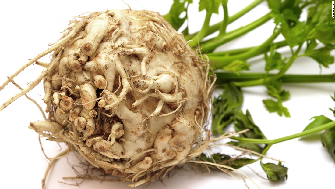 No, don&#39;t toss it out. This unappetizing root is an excellent &lt;a href=&quot;http://www.fruitsandveggiesmorematters.org/celeriac-nutrition-selection-storage&quot; target=&quot;_blank&quot;&gt;source&lt;/a&gt; of vitamins C and K, and it has no fat or cholesterol. It also is a good way to get some manganese, potassium, phosphorous and -- what else -- fiber into your diet.  Make roasted celery root &quot;chips,&quot; grate it raw into a salad, or do the old-fashioned mash. It pairs well with apples or potatoes. The nutty flavor of cooked celery root also complements fish dishes.
