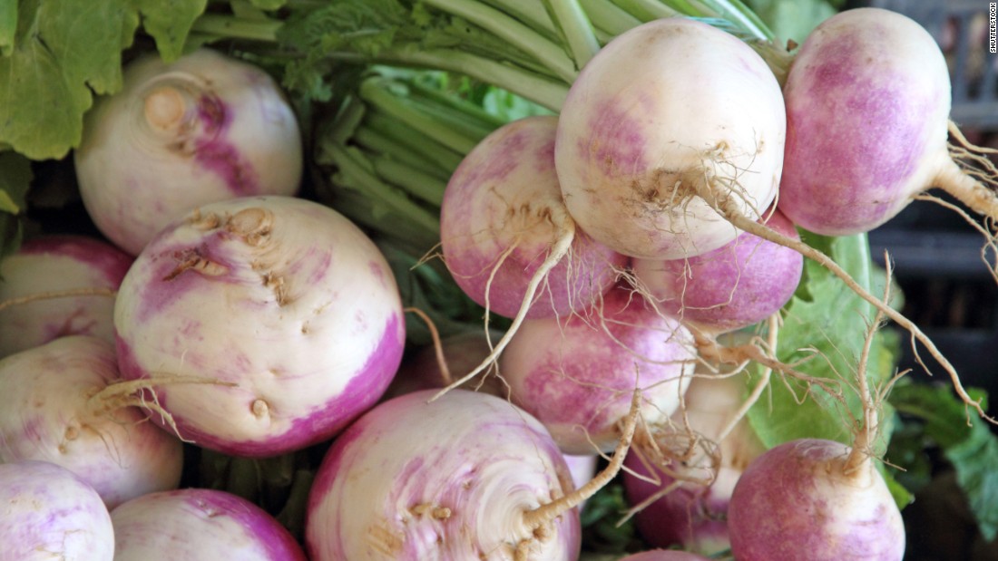 Peeled easily with a vegetable peeler, &lt;a href=&quot;http://nutritiondata.self.com/facts/ethnic-foods/10467/2&quot; target=&quot;_blank&quot;&gt;turnips&lt;/a&gt; have a peppery flavor, are low in sodium and are a good source of vitamin B6 and selenium.  Eating the greens is common in the South.  Smaller turnips are more likely to be tender and sweeter; look for smooth skin and fresh-looking greens.  