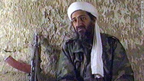 UNDISCLOSED, AFGHANISTAN - JANUARY 1:  Recent TV grab of Saudi Arabian dissident Osama Bin Laden  aired 11 May as he answers to a journalist&#39;s questions in an undisclosed   location in Afghanistan, late March and begining of April.  Laden is a billionaire wanted by the United States and Saudi Arabia on charges of financing international terrorism.--COURTESY CNN &#39;S NEWS MAGAZINE IMPACT--  (Photo credit should read CNN/AFP/Getty Images)