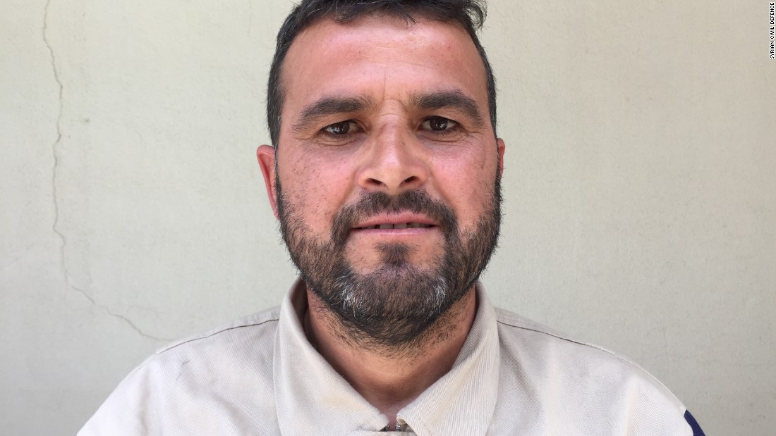Ahmad Khaleel, 47. Former military. &quot;I responded, along with my team, to a thermobaric missile and barrel bombs. Three two-story buildings next to each other were destroyed. 22 people were killed, but I am proud that we were able to pull 6 people out alive, especially the children.&quot;