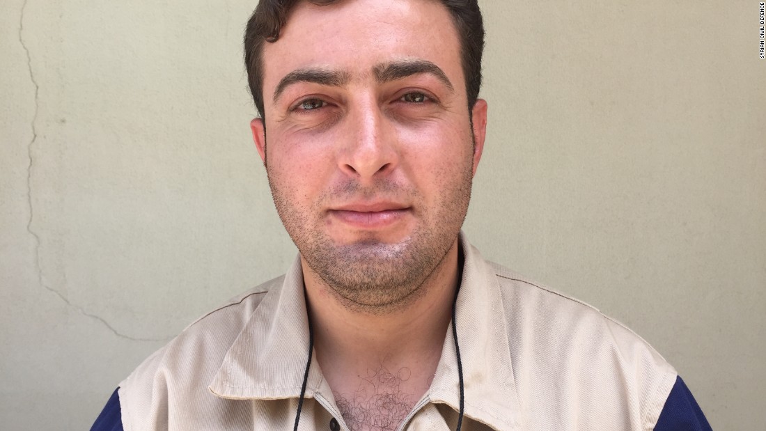 Ahmad Rahhal, 27. Policeman. &quot;First, two of our guys went in for the rescue and were &#39;double tapped.&#39; We went in to rescue them and searched for other survivors. We found three young girls alive and well, plus an infant, who unfortunately died at the hospital.&quot; Ahmad received a round of applause from the rest of the White Helmets when he announced he is getting married next week when he returns to Syria.