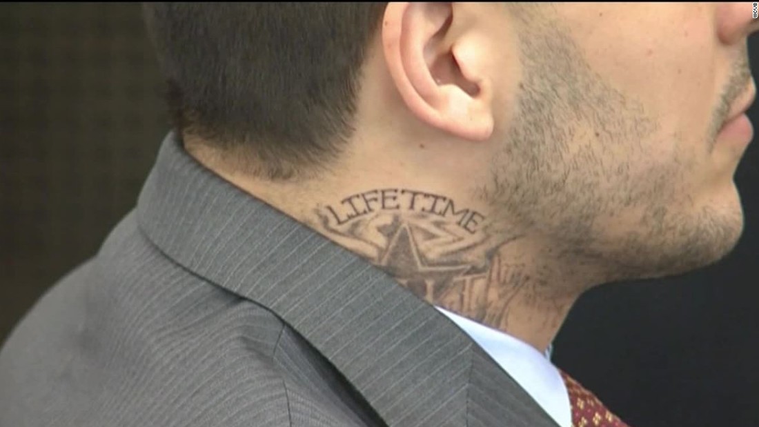 Aaron Hernandez in court with new neck tattoo - CNN Video.