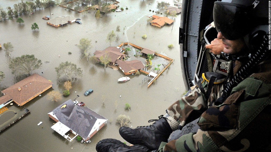 &lt;strong&gt;Ike, 2008&lt;/strong&gt;: After killing scores in the Caribbean, Ike turned to Texas, sending storm surges that leveled homes on Galveston Island. It&#39;s remnants did extensive damage as far north as Ohio, where 2.6 million people lost power. Here, an Air Force Reserve pararescueman scans the ravaged Texas landscape shortly after Ike. 
