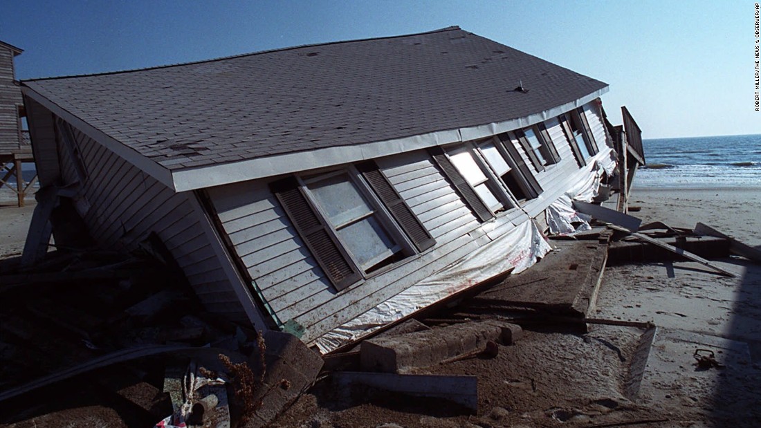 &lt;strong&gt;Floyd, 1999: &lt;/strong&gt;Deadly flooding, especially in North Carolina, was one of Floyd&#39;s main legacies. Parts of eastern North Carolina and Virginia received 15 to 20 inches of rain, and flooding led to the razing of thousands of buildings -- most of them homes -- from North Carolina to New Jersey.  At the time, it was the deadliest U.S. hurricane since 1972. Here,a beach house, severely damaged by Floyd, sits crumbled sits in the sand on the Oak Island town of Long Beach, North Carolina, on November 10.