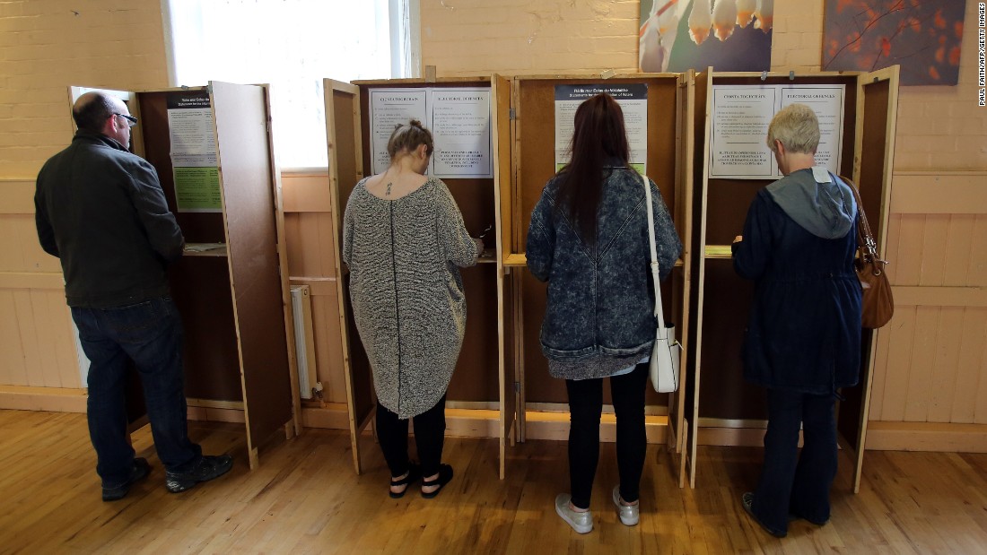 Voters cast their ballots on May 22 in the Drumcondra area of north Dublin. 