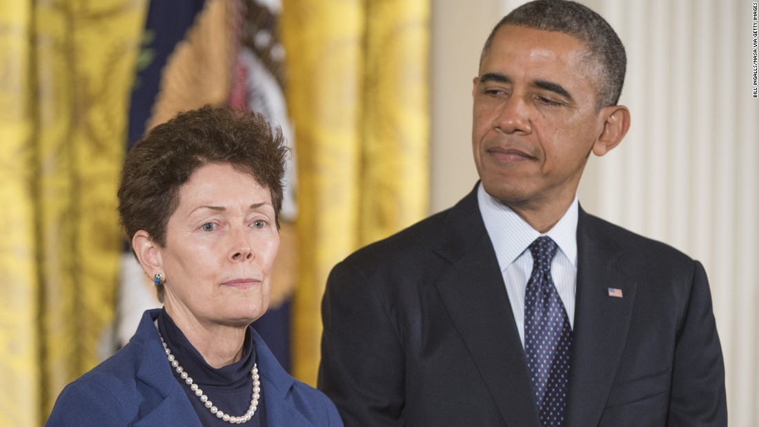 U.S. President Barack Obama presents the Presidential Medal of Freedom to Tam O&#39;Shaughnessy, Sally Ride&#39;s life partner of 27 years, on behalf of Ride in November 2013. Ride was posthumously awarded the medal, the nation&#39;s highest civilian honor. Ride died on July 23, 2012, after a long bout with pancreatic cancer. She was 61.