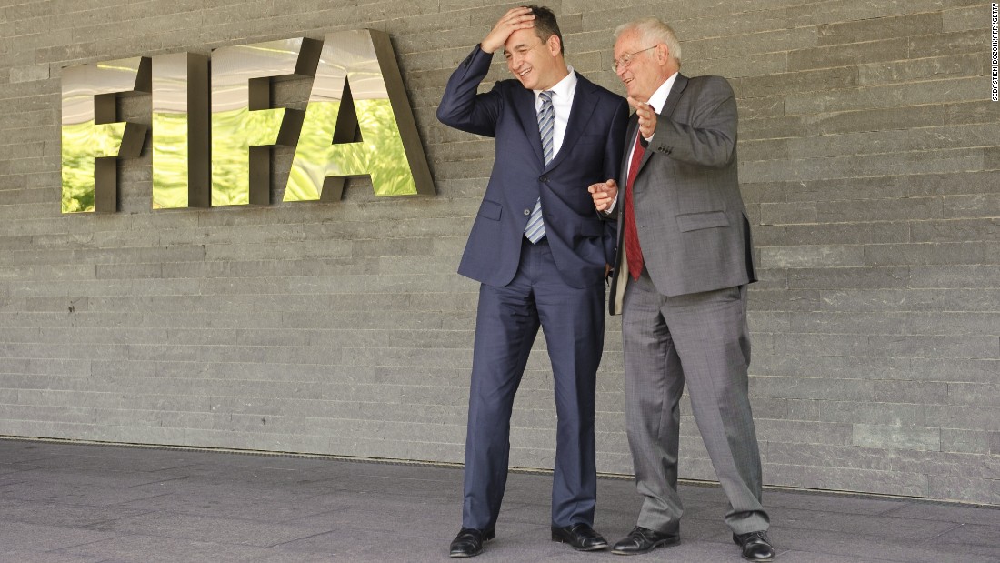 Blatter &lt;a href=&quot;http://cnn.com/2012/07/17/sport/football/football-fifa-ethics-corruption/&quot;&gt;announces that former U.S. attorney Michael J Garcia and German judge Hans-Joachim Eckert (pictured) have joined FIFA&lt;/a&gt; to probe allegations of wrongdoing. Their first task will be to investigate a Swiss court document after an &lt;a href=&quot;http://cnn.com/2012/07/11/sport/football/football-havelange-teixeira-fifa-bribes/&quot;&gt;investigation into alleged illegal payments made by FIFA marketing partner ISL to former FIFA president Joao Havelange&lt;/a&gt; and former executive committee member Teixeira. However, they will also investigate old cases -- including the process surrounding the decision to award the 2018 and 2022 World Cups to Russia and Qatar. Meantime, Bin Hamman is again suspended over new corruption allegations by the Asian Football Confederation (AFC), which he used to lead. Bin Hammam says he is innocent but &lt;a href=&quot;http://www.fifa.com/governance/news/y=2012/m=12/news=mohamed-bin-hammam-resigns-from-football-banned-for-life-1973422.html&quot; target=&quot;_blank&quot;&gt;in December 2012 he resigns all his football positions after a FIFA report finds him guilty of violating the conflict of interest clauses &lt;/a&gt;in its Code of Ethics and bans him from all football-related activity for life. 