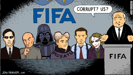 Cartoonist Jon Horner&#39;s interpretation of the FIFA scandal. 
