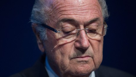 FIFA President Sepp Blatter looks down during a press conference at the headquarters of the world&#39;s football governing body in Zurich on June 2, 2015.