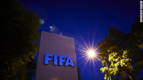 The FIFA logo is pictured at the FIFA headquarters on June 2, 2015 in Zurich. Blatter on June 2, 2015 resigned as president of FIFA as a mounting corruption scandal engulfed world football&#39;s governing body. The 79-year-old Swiss official, FIFA president for 17 years and only reelected on May 29, said a special congress would be called as soon as possible to elect a successor. AFP PHOTO / MICHAEL BUHOLZERMICHAEL BUHOLZER/AFP/Getty Images