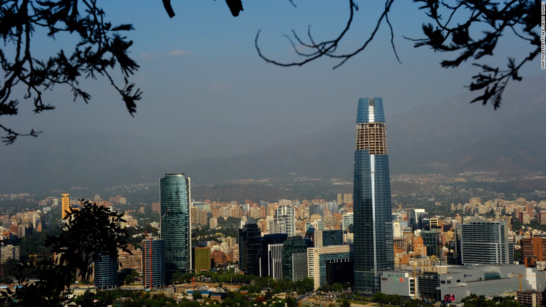 The capital also boasts the Gran Torre, the tallest building in South America. The tower, which contains a shopping mall and hotel, has an estimated 250,000 visitors every day.