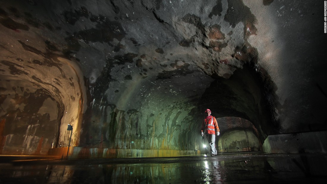 To overcome challenges with land availability, developers have moved away from skyrises and moved towards going underground -- deep underground. Pictured, the first of the Jurong rock caverns that opened this year and will be used to for oil storage, enabling 60 hectares of land to be cleared at ground level.
