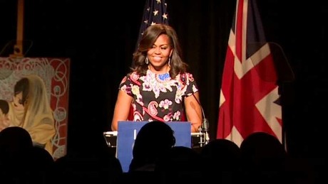 U.S. First Lady in London to promote education 