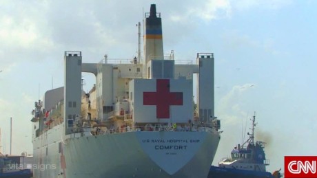 Onboard the USNS Comfort.